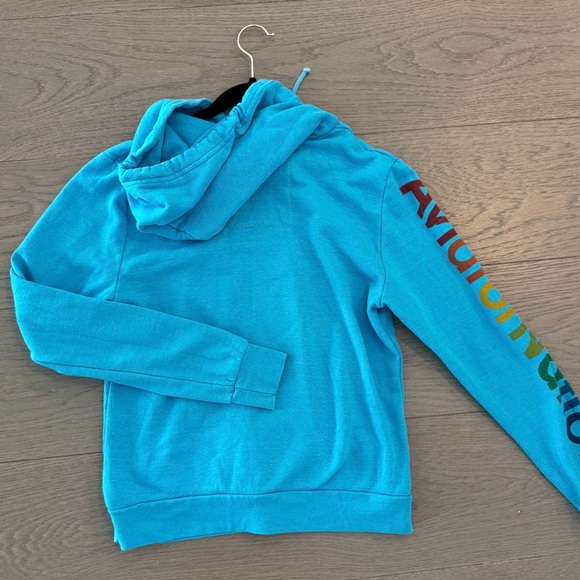 Aviator Nation Turquoise Hoodie with Rainbow Logo - Picture 2 of 2